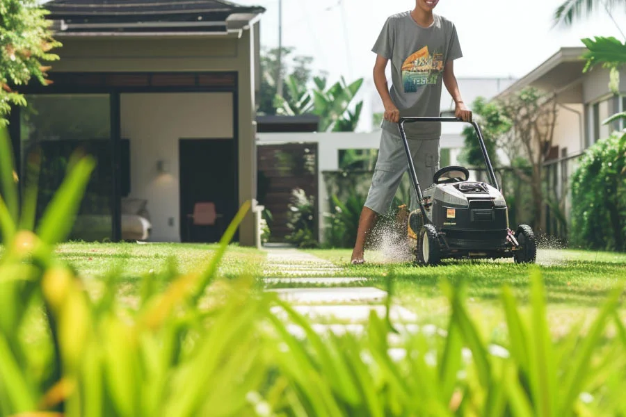 battery operated self propelled lawn mowers