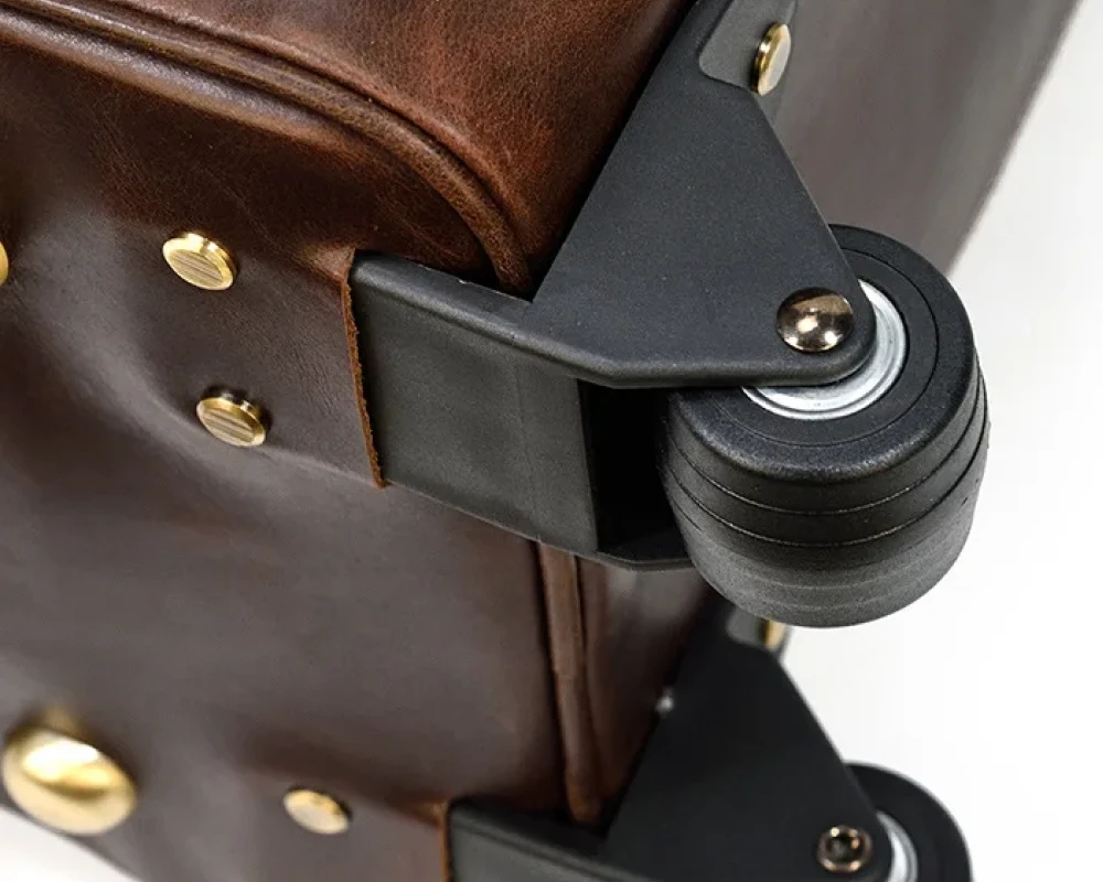 leather carry on duffel bag with wheels